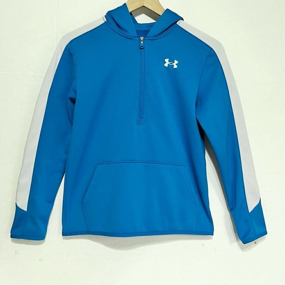 Under Armour Blue And White Hoodie   Youth Size Lg